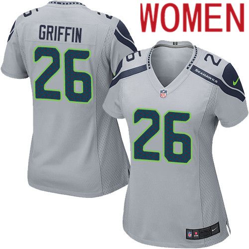 Women Seattle Seahawks #26 Shaquill Griffin Nike Gray Game NFL Jersey